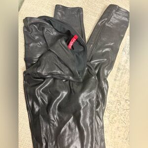 SPANX Glossy Charcoal Leggings